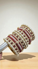 Shadow Gold Stone Bangles Set | Colorful Full Betki Bangles for Women | Traditional Indian Jewelry - Libasaa.com