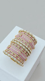 Shadow Gold Stone Bangles Set | Colorful Full Betki Bangles for Women | Traditional Indian Jewelry - Libasaa.com