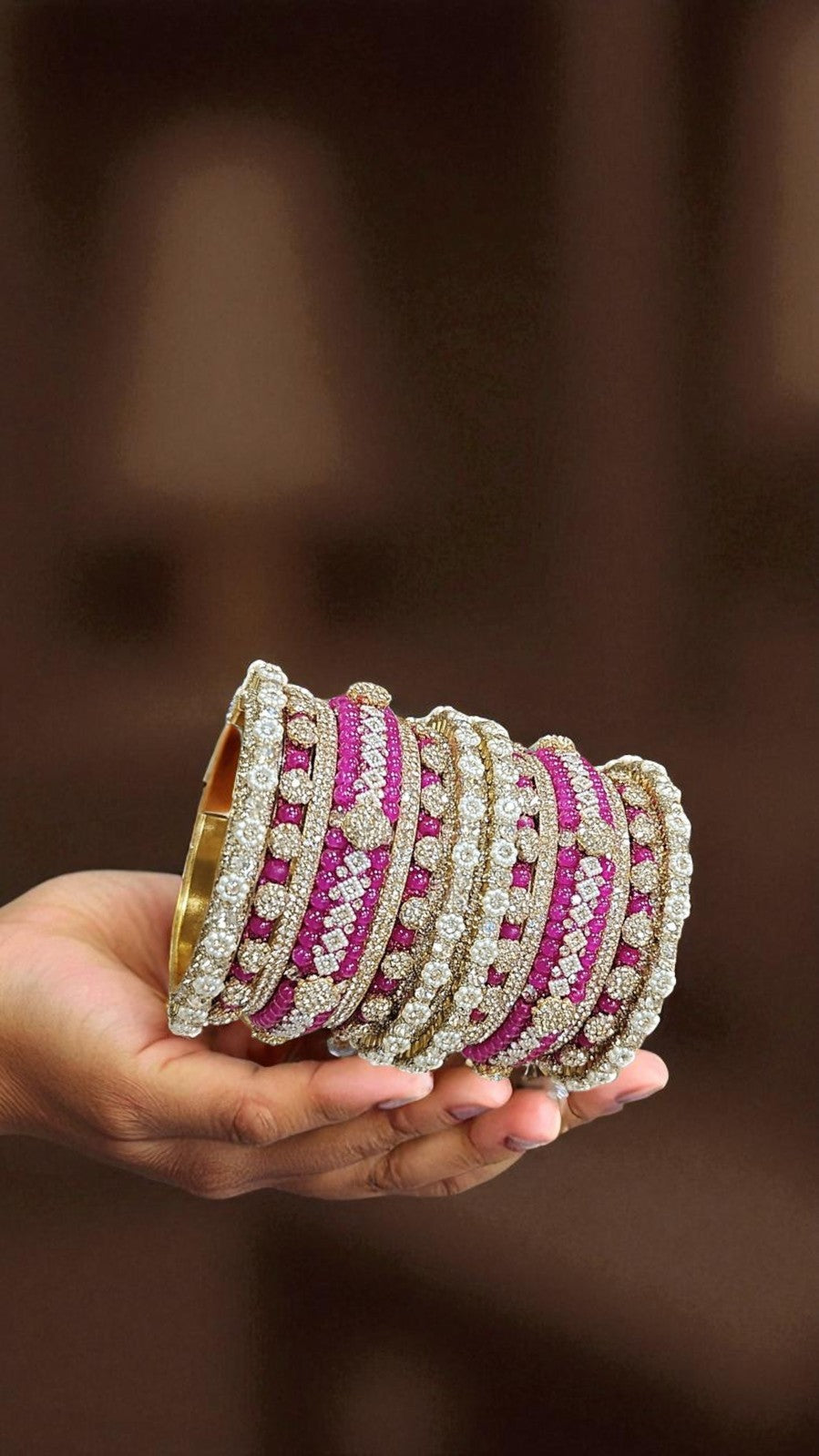 Shadow Gold Stone Bangles Set | Colorful Full Betki Bangles for Women | Traditional Indian Jewelry - Libasaa.com