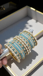 Shadow Gold Stone Bangles Set | Colorful Full Betki Bangles for Women | Traditional Indian Jewelry - Libasaa.com