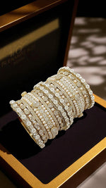 Shadow Gold Stone Bangles Set | Colorful Full Betki Bangles for Women | Traditional Indian Jewelry - Libasaa.com