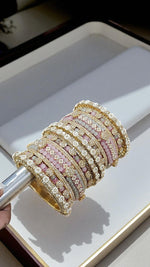 Shadow Gold Stone Bangles Set | Colorful Full Betki Bangles for Women | Traditional Indian Jewelry - Libasaa.com