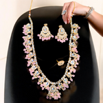 Dazzling Kundan Ethnic Bridal Necklace Earring Ring Set,Kundan Bridal Necklace Set - Indian Choker with Earrings - Libasaa.com