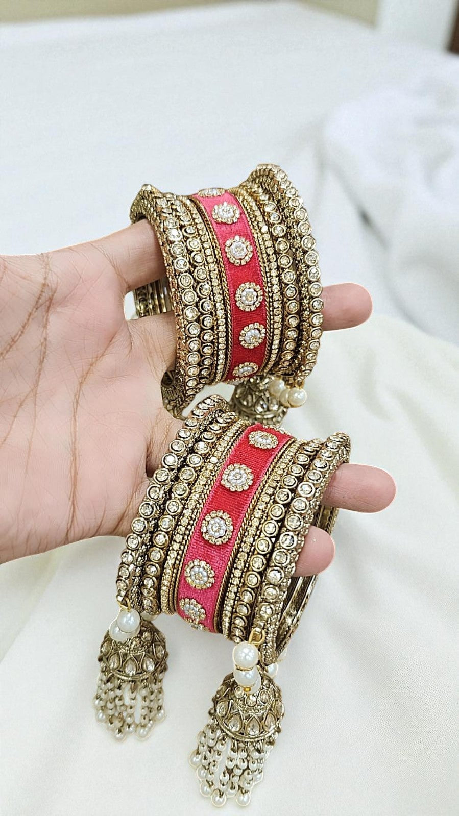 Velvet Short Bangles Set | Traditional & Festive Indian Jewelry for Women - Libasaa.com