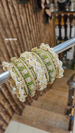 Stone Shadow Bangle Set with Moti Touch – Elegant Gold-Tone Traditional Jewelry - Libasaa.com