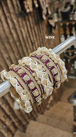 Stone Shadow Bangle Set with Moti Touch – Elegant Gold-Tone Traditional Jewelry - Libasaa.com