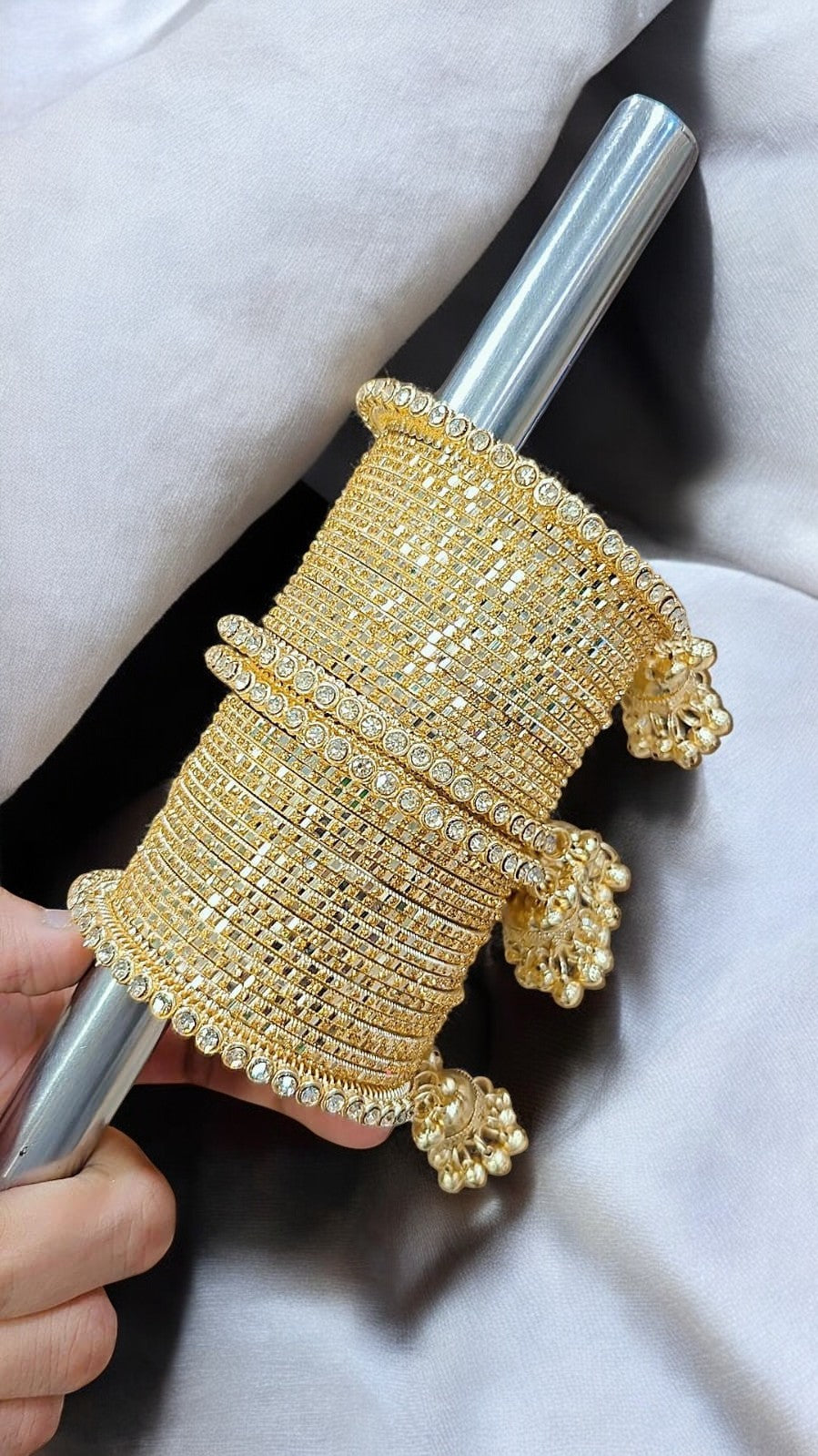 Radiant Golden Jhumki Necklace Set – Traditional Ethnic Elegance