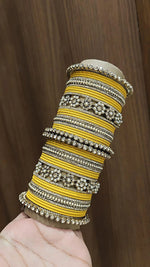 Royal Purple Bridal Stone & Pearl Bangle Set – Elegant Wedding Collection