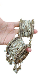 Khushi Moti Jhumri Bangles Set – Elegant Pearl-Studded Traditional Beauty