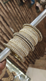 AD Shadow Stone Bangles Set – Elegant Sparkle for Every Occasion - Libasaa.com