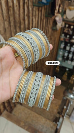 Elegant Moti Silver Stone Diamond Bangles – Timeless Grace for Every Occasion - Libasaa.com