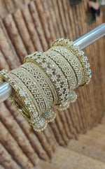Shadow Stone Jhumki Bangles Set β Elegant Sparkle for Every Occasion β¨ - Libasaa.com
