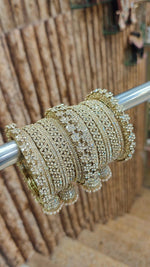 Shadow Stone Jhumki Bangles Set β Elegant Sparkle for Every Occasion β¨ - Libasaa.com