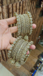 Shadow Stone Jhumki Bangles Set β Elegant Sparkle for Every Occasion β¨ - Libasaa.com