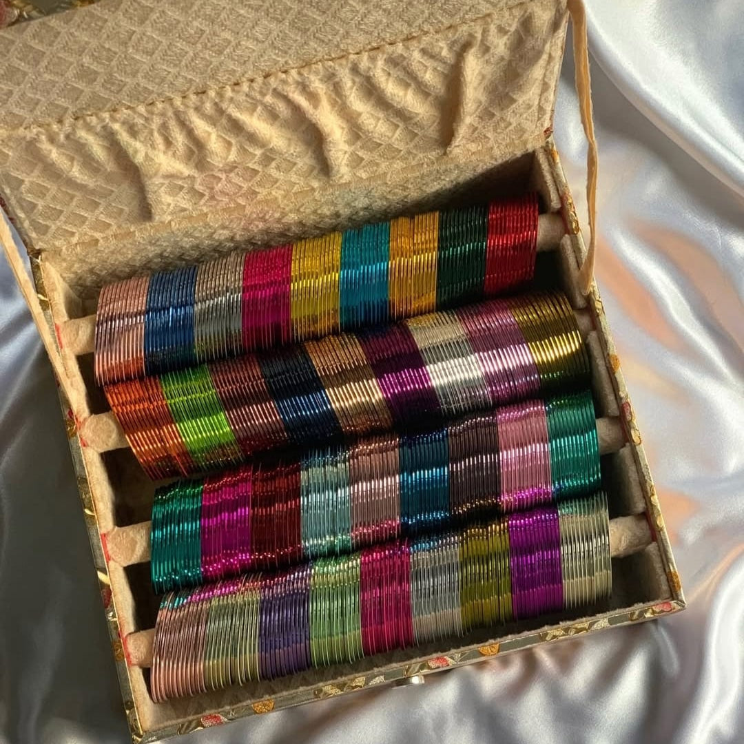 Glossy Metal Bangles 36 Dozen Combo Box (36 Colours) | Indian Jewellery | Bridal Bangle Set | Premium Indian Bangles Set