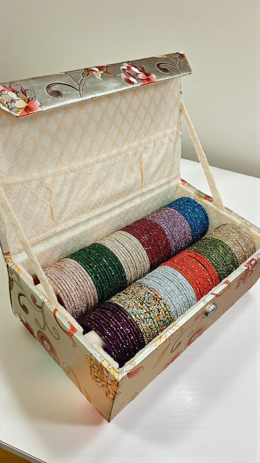 Indian Glass Stone Combo Box | Indian Jewellery | 12 Dozens 12 Colours Combo Glass Bangles Set | Premium Indian Bangles Set for Weddings & Daily Wear