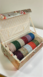 Indian Glass Stone Combo Box | Indian Jewellery | 12 Dozens 12 Colours Combo Glass Bangles Set | Premium Indian Bangles Set for Weddings & Daily Wear