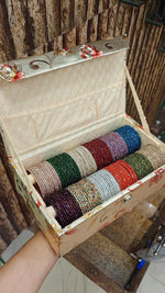 Indian Glass Stone Combo Box | Indian Jewellery | 12 Dozens 12 Colours Combo Glass Bangles Set | Premium Indian Bangles Set for Weddings & Daily Wear