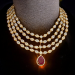 Actress Inspired CZ Layered Necklace Set, Indian AD Necklace, Bollywdood Actress AD Jewellery Set, Pakistani CZ Necklace, Pakistani AD Earrings Set - Libasaa.com