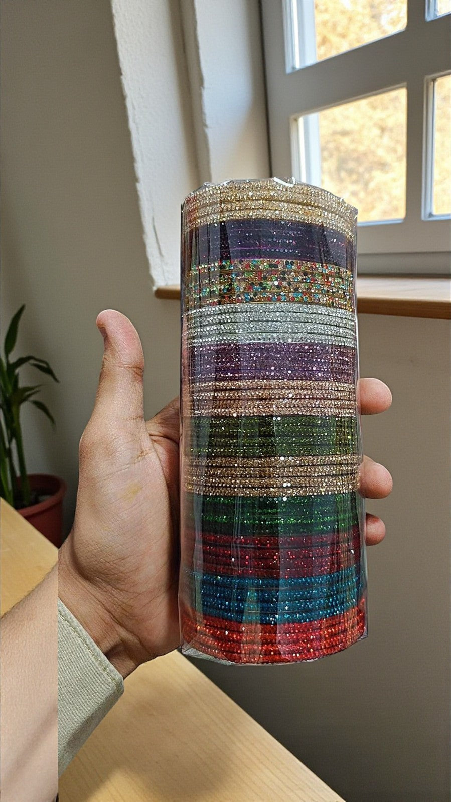 Full Glass Stone Bangles Multicolor (12-Color Box, 4 PCs Each) | Indian Bangles Set | Indian Jewellery