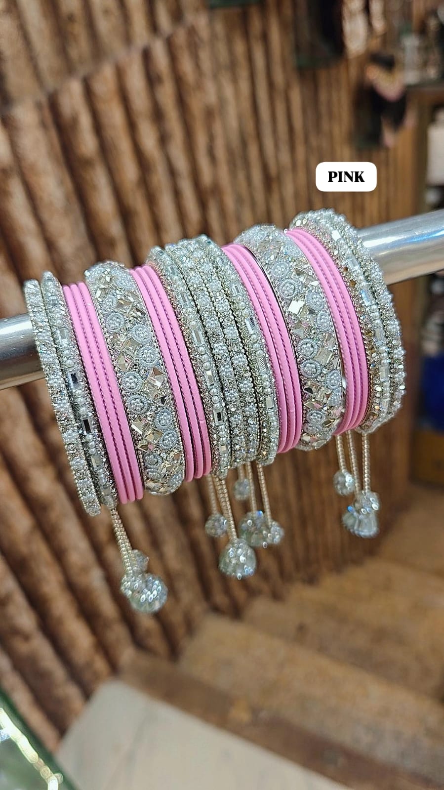 Stone Set with Beautiful Matte Metal Bangles Set | Bridal Bangle Set | Indian Bangles Set | Indian Jewellery