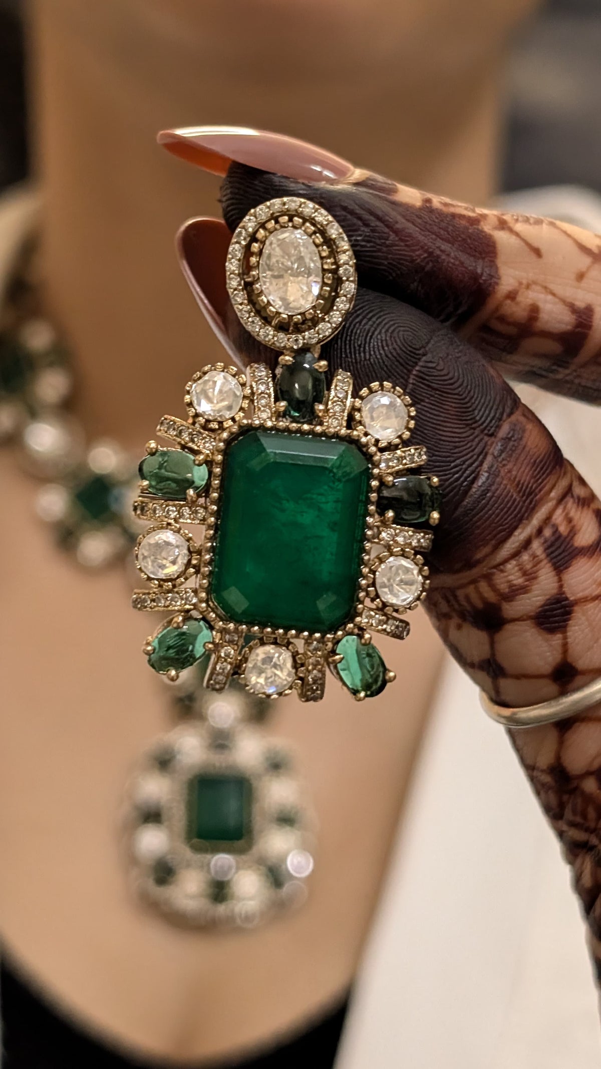 Sparkling Polki Bridal Necklace Earrings Set, Indian Polki Jewelry Set, Pakistani Polki Set, Bollywood Polki Necklace Set, Celeb Polki Jewellery, Celeb Polki Necklace Earrings Set, Bridal Polki Earrings Set - Libasaa.com