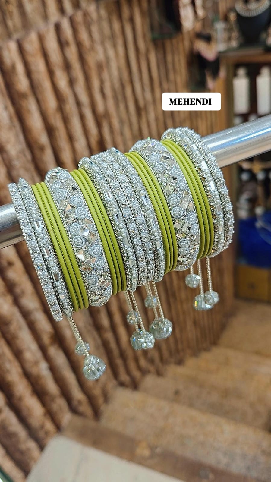 Stone Set with Beautiful Matte Metal Bangles Set | Bridal Bangle Set | Indian Bangles Set | Indian Jewellery