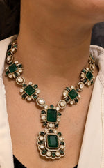 Sparkling Polki Bridal Necklace Earrings Set, Indian Polki Jewelry Set, Pakistani Polki Set, Bollywood Polki Necklace Set, Celeb Polki Jewellery, Celeb Polki Necklace Earrings Set, Bridal Polki Earrings Set - Libasaa.com