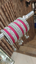 Stone Set with Beautiful Matte Metal Bangles Set | Bridal Bangle Set | Indian Bangles Set | Indian Jewellery