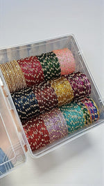 Indian Bangles Set Glass Combo Box – 12 Dozen (12 Colours) Traditional Bangle Bunch | Libasaa