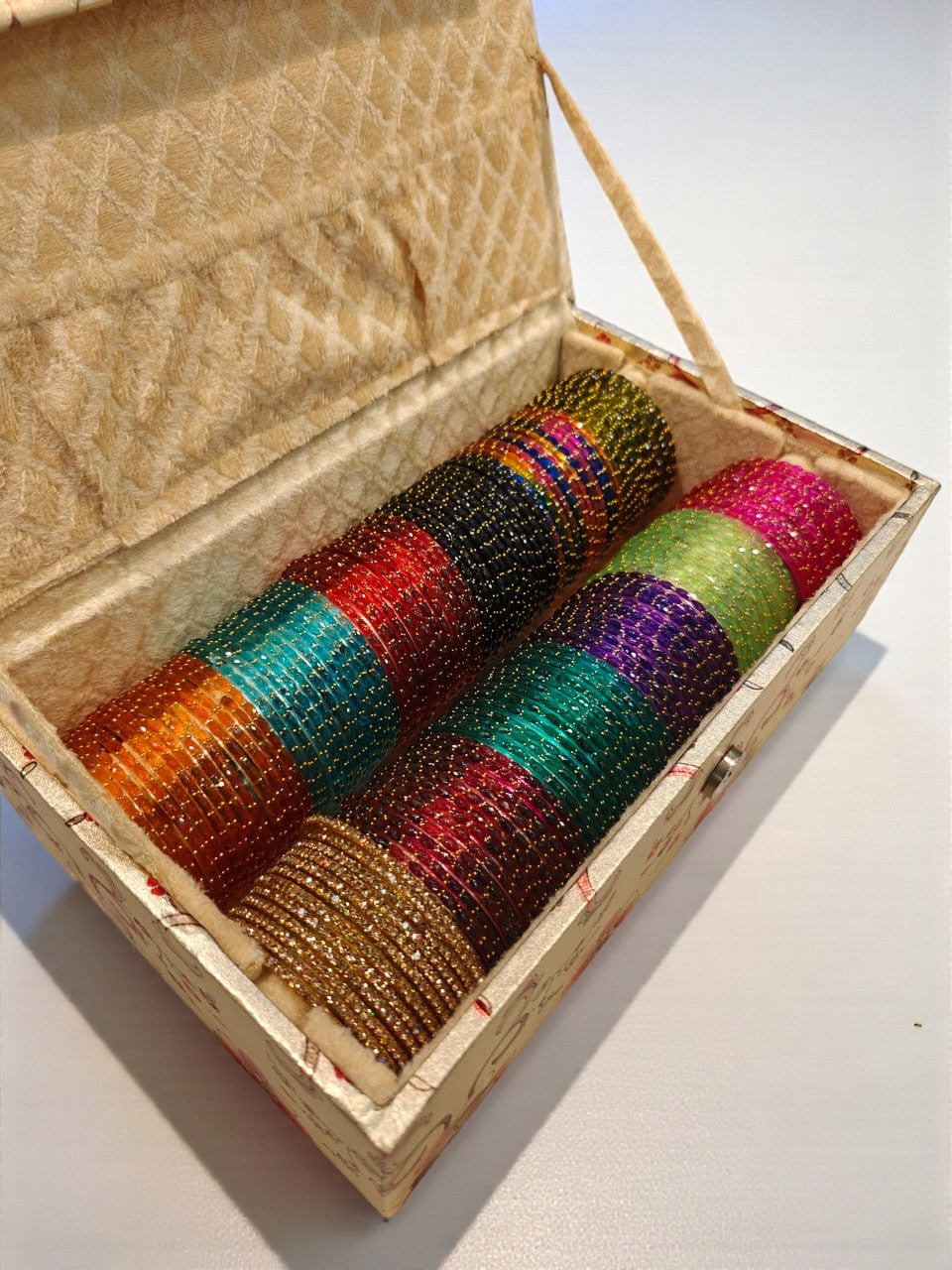 Rain Drop Glass Bangles Set – 12 Dozen (12 Colours) | Indian Bangles Bangle Bunch Set | Indian Jewellery