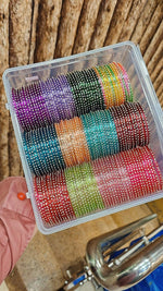 Bindi Glass Bangles Set – 12 Colours Combo Box with 12 Dozen Packing | Indian Bangles Bulk Pack