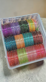 Bindi Glass Bangles Set – 12 Colours Combo Box with 12 Dozen Packing | Indian Bangles Bulk Pack