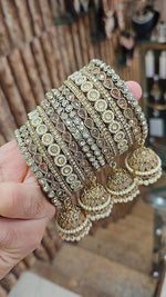Indian Jewellery Bridal Bangle Set – Indian Jhumki Ad Stones Bangles Set for Wedding & Festive Wear