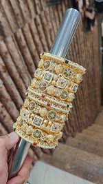 Rajwadi Meena Moti Kundan Stone Touch Bridal Bangle Set – Traditional Indian Jewellery Bangles Set