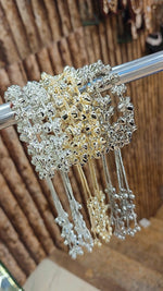 Kashmiri Ghungru Bangle Set of 3 – Golden, Silver & White Real Ghungru Indian Bangles