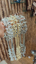 Kashmiri Ghungru Bangle Set of 3 – Golden, Silver & White Real Ghungru Indian Bangles