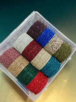 Glass 2 Line Stone Bangles – 12 Colour Box (12 Dozen) | Premium Indian Bangle Bunch Set | Wholesale Jewellery Collection