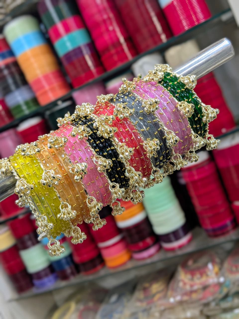 Indian New Kashmiri Ghunghroo Bangles with Raindrop Design | Bridal Bangle Set | Traditional Indian Jewellery Bangles Set