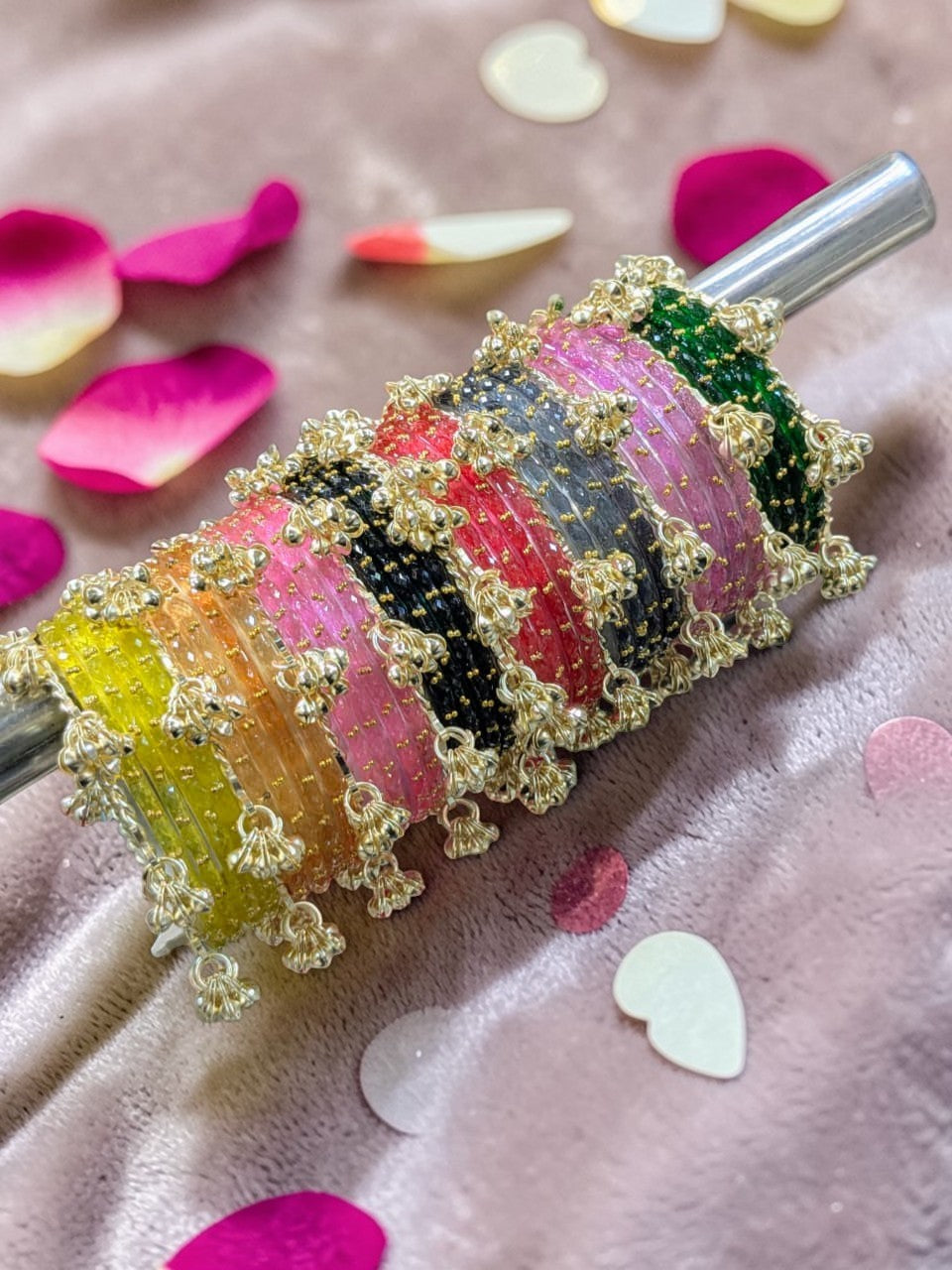 Indian New Kashmiri Ghunghroo Bangles with Raindrop Design | Bridal Bangle Set | Traditional Indian Jewellery Bangles Set