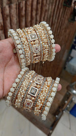Royal Rajwadi Kundan & Pearl (Moti) Bridal Bangle Set | Indian Wedding & Festive Wear Chuda Collection