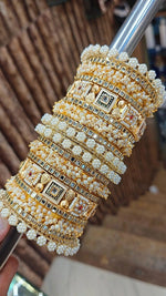 Royal Rajwadi Kundan & Pearl (Moti) Bridal Bangle Set | Indian Wedding & Festive Wear Chuda Collection