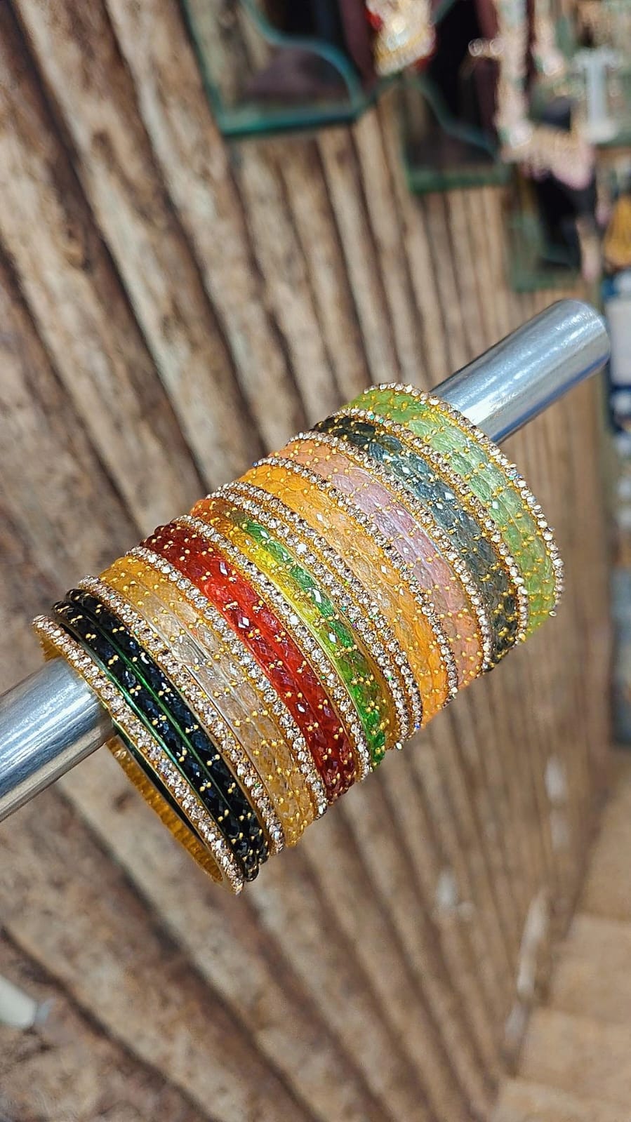 Indian New Glass Gold Stone Bangles with Raindrop Design | Bridal Bangle Set | Traditional Indian Jewellery Bangles Set