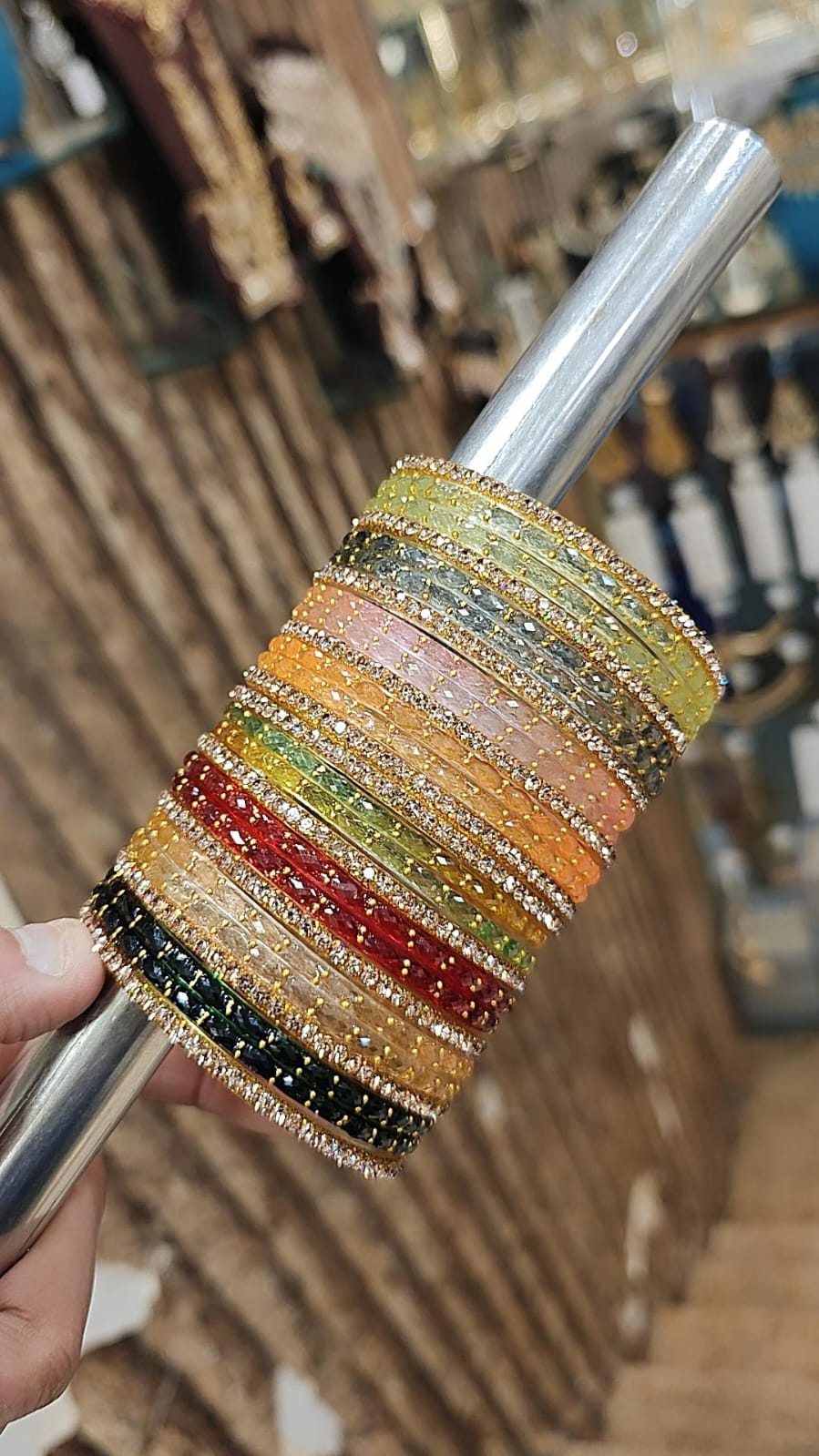 Indian New Glass Gold Stone Bangles with Raindrop Design | Bridal Bangle Set | Traditional Indian Jewellery Bangles Set