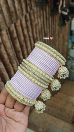 Golden Jhumar Bangle Set with Matte Dotted Bangles Set Bangles | Traditional Indian Bridal & Festive Jhumki Set for Women