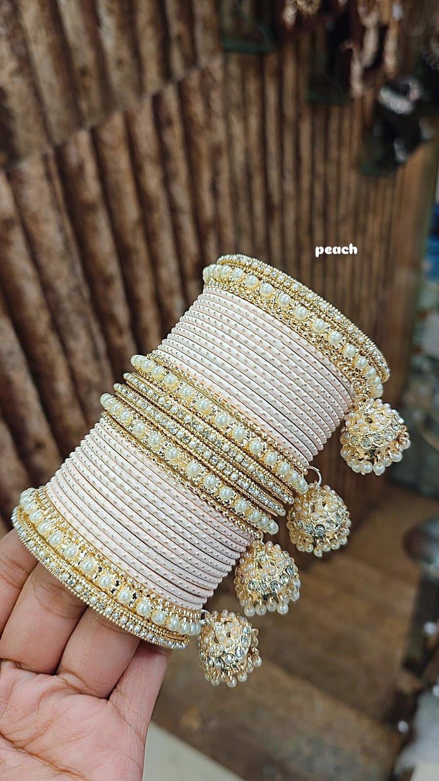 Golden Jhumar Bangle Set with Matte Dotted Bangles Set Bangles | Traditional Indian Bridal & Festive Jhumki Set for Women