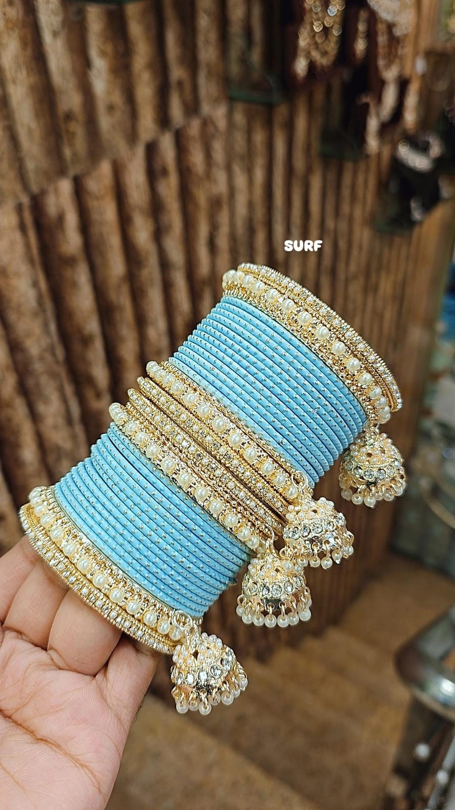 Golden Jhumar Bangle Set with Matte Dotted Bangles Set Bangles | Traditional Indian Bridal & Festive Jhumki Set for Women