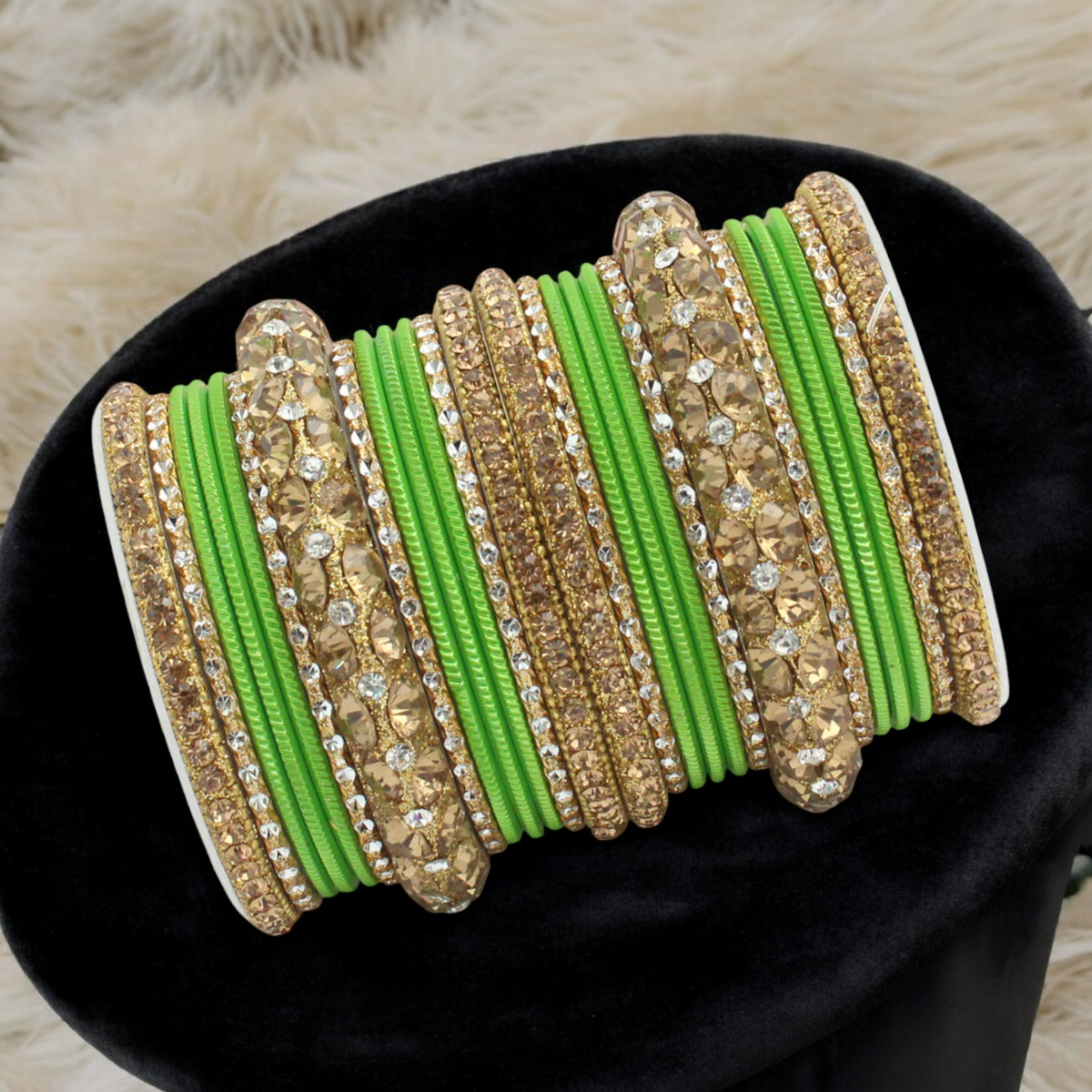 Kundan Stones Bangle Set, Indian Wedding Jewelry, Kundan Jewelry, Pearl Bangle Set, Pakistani Bangle Stack - Libasaa.com