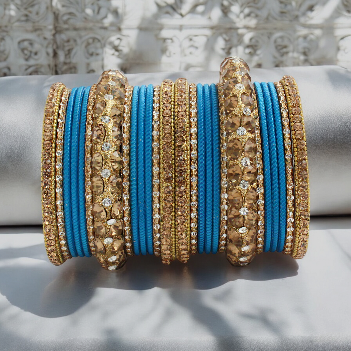 Kundan Stones Bangle Set, Indian Wedding Jewelry, Kundan Jewelry, Pearl Bangle Set, Pakistani Bangle Stack - Libasaa.com