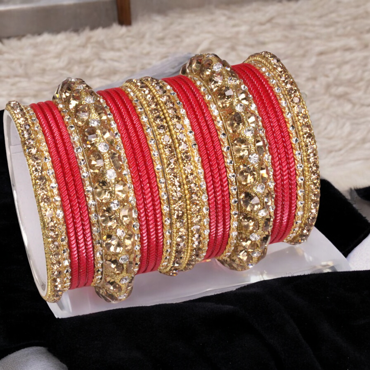 Kundan Stones Bangle Set, Indian Wedding Jewelry, Kundan Jewelry, Pearl Bangle Set, Pakistani Bangle Stack - Libasaa.com